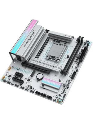 ����������� ����� MAXSUN MS-Challenger Z890M WIFI ICE, LGA1851, Z890, 2*DDR5, 3*SATA3, 2*M.2, USB 3.2, USB 2.0, Type-C, 1*PCIEx16, 1*PCIex4, 1*PCIex1, HDMI+DP, mATX