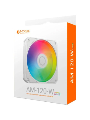 ���������� ID-COOLING AM-120-ARGB-W 120x120x25�� (PWM, ��������� ����, �����, 0-2500��/���, ����������)  BOX