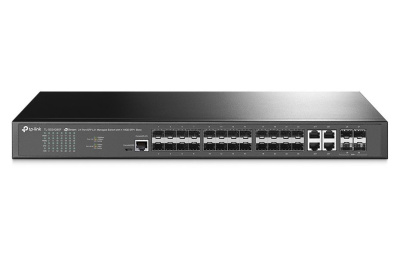Tp-link TL-SG3428XF JetStream ����������� ���������� ������ 2+ �� 20 ���������� ������ SFP, 4 ����� SFP+ 10 ����/� � 4 ��������������� ����� SFP/RJ45