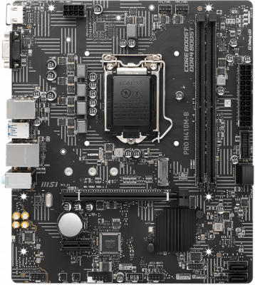   MSI PRO H410M-B / Intel H410 LGA1200 2xDDR4-2933 1xPCIex16 4xSATA 1xM.2 HDMI VGA / mATX