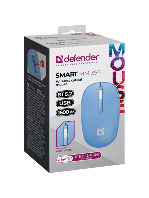 ���� ���������� ������������ DEFENDER Smart MM-396 blue (3��,2.4G+BT,500���,1600dpi) (52397)