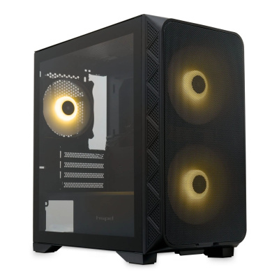      HSPD M321, Mesh Mini-tower, Black, M321-TGBK-ARGB