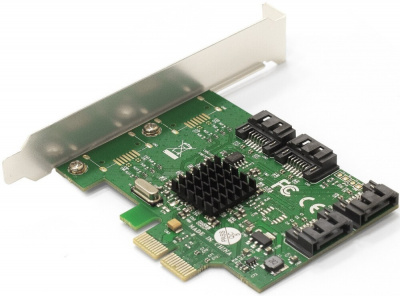 ����� ���������� Exegate EXE-502 ��������� PCI-Express 2.0, ������������ ��� ����������� 4-x SATA ��������� � ����������, � ������������ �������� RAID ��������, ��������� Windows � Linux