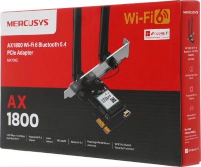 Wi-Fi + Bluetooth ������� Mercusys MA70XE AX1800 PCI Express