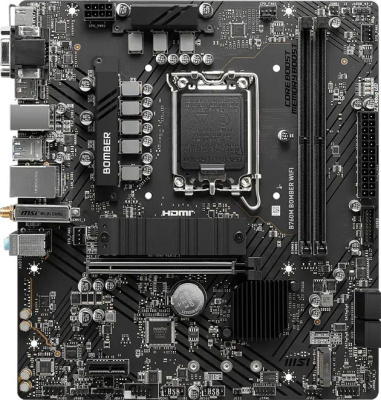����������� ����� MSI B760M BOMBER WIFI, Socket LGA 1700, Intel B760, mATX, Ret