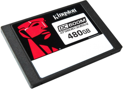 Серверный 480GB SSD Kingston DC600M, 2.5" 7mm, SATA3, 3D TLC, R/W 560/470MB/s, IOPs 94 000/41 000, TBW 876, DWPD 1 (SEDC600M/480G)