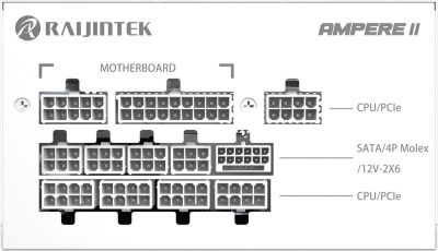 ���� ������� 1200W Raijintek AMPERE II. 80+ Platinum, Full-modular, White (0R30B00040)