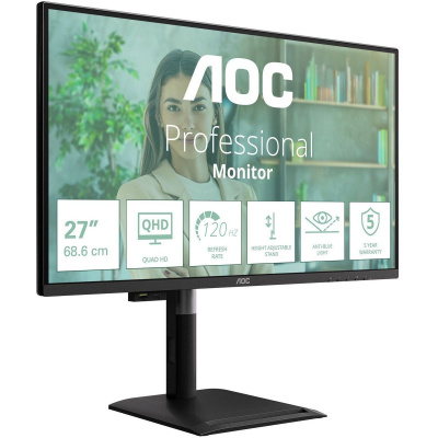������� 27" AOC Q27P4U IPS, 2560x1440, 120Hz, 4 ms Black