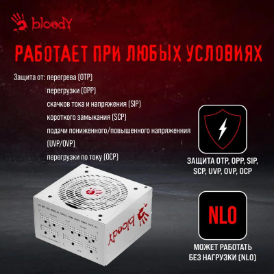 ���� ������� Bloody ATX 750W BD-PS750G 80+ gold (20+4pin) APFC 120mm fan 6xSATA Cab Manag RTL BD-PS750G-MW