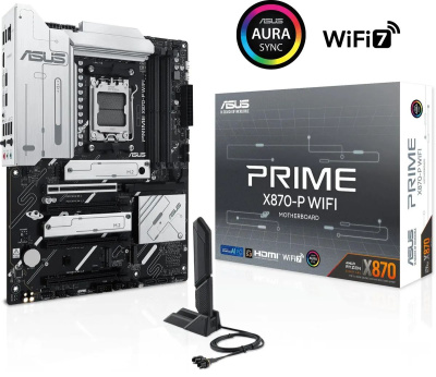����������� ����� ASUS PRIME X870-P WIFI, SocketAM5, AMD X870, ATX, 90MB1IS0-M0EAY0 Ret