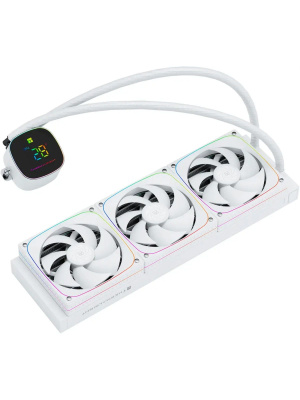 ������� ����������� ���������� Thermalright Frozen Horizon 360 Digital (360mm, LED temp., White, ARGB/ Fans: 3x120mm, 68.9CFM, 28.2dBA, 2000RPM/ Pump height 53.2mm, Rad thickness 27mm/ S: 1700, 1200, 1851, 115X, AM5, AM4)