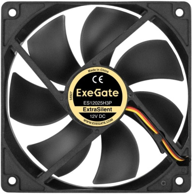 Exegate EX297056RUS ���������� 12� DC ExeGate ExtraSilent ES12025H3P (120x120x25 ��, Hydraulic bearing (�����������������), 3pin, 1450RPM, 24dBA)