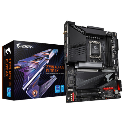 ����������� ����� Gigabyte [Z790 AORUS ELITE AX] Z790 AORUS ELITE AX, Socket 1700, Intel�Z790, 4xDDR5-4800, HDMI+DP, 3xPCI-Ex16, 6xSATA3(RAID 0/1/5/10), 4xM.2, 8Ch