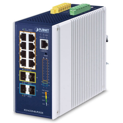   L3 PLANET IGS-6329-8UP2S2X  8  10/100/1000T 802.3bt PoE + 2  1G/2,5G SFP + 2  10G SFP+  Ethernet-