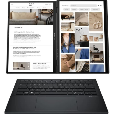  ASUS ZenBook Duo UX8406CA-PZ212X, 14" (2880x1800) OLED 120 /Intel Core Ultra 9 285H/32  DDR5/1024  SSD/Intel Arc Graphics/Windows 11 Pro,  (90NB14X1-M00BE0)