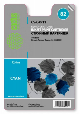 �������� �������� Cactus CS-C4911 ������� ��� �82 HP Design Jet 500/800C (72ml)