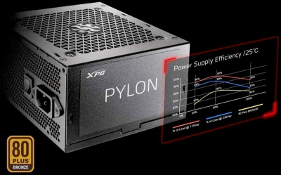 ���� ������� 750W ADATA XPG PYLON �������� 750 ��, ATX12V 2.52, �������� PFC, ���������� 120x120 ��, c��������� 80 PLUS Bronze (PYLON750B-BKCEU)