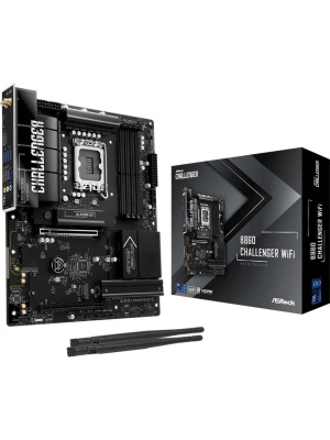 ����������� ����� ASROCK B860 Challenger WiFi, LGA1851, B860, 4*DDR5, 4*SATA, 4*M.2, 4*USB 3.2, 2*USB 2.0, Type-C, 2*PCIx16, 1*M.2 (Key E), HDMI, ATX
