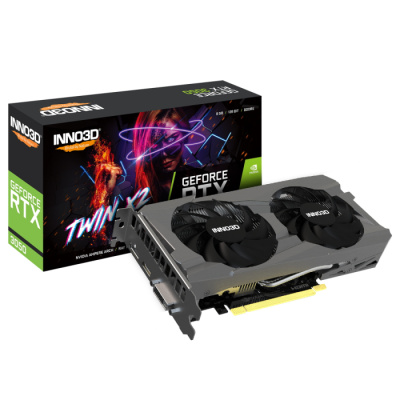 ���������� INNO3D RTX3050 TWIN X2 OC 8GB GDDR6 128-bit 2FAN DVI DP HDMI RTL GA106-150 (N30502-08D6-1711VA41)