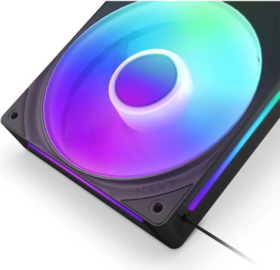 ����� ��� ������� ��/ Case Cooler NZXT F240 RGB Core (120x120x25mm, 4-pin PWM, RGB, 75.12CFM, 30dBA, 2400RPM, Black, Single-Frame RGB Fan Unit)