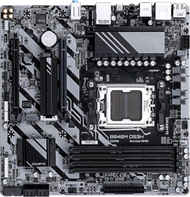 ����������� ����� Gigabyte B840M DS3H, SocketAM5, AMD B840, mATX, Ret