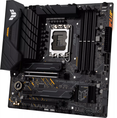 ����������� ����� ASUS TUF GAMING B660M-PLUS WIFI Socket 1700, Intel B660, 4xDDR5, PCI-E 5.0, 2500 ����/�, Wi-Fi, Bluetooth, USB 3.2 Gen1, 4xUSB 3.2 Gen2, USB 3.2 Gen2x2 Type-C, HDMI, DisplayPort, ���������, mATX