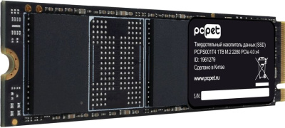 Накопитель SSD 1TB PC Pet PCPS001T4, PCI-E 4.0 x4, M.2 2280, OEM