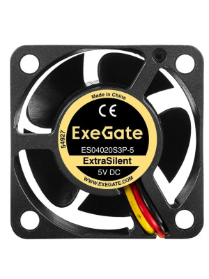 ���������� 5� DC ExeGate ExtraSilent ES04020S3P-5 (40x40x20 ��, Sleeve bearing (��������� ����������), 3pin, 4800RMP, 21dBA) EX296998RUS