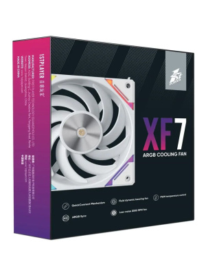 ���������� 1STPLAYER XF7 White / 120mm ARGB 3pin 5V PWM 4pin 12V 600-2000rpm 56.8cfm 33.12dBA / XF7-WH-1IN1