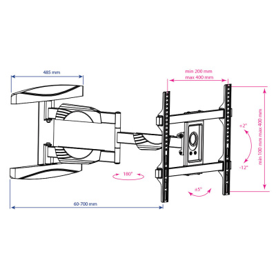 ��������� Kromax ATLANTIS-60 26-65" max 40�� VESA 400x400 ���������-���������