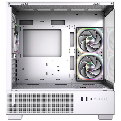 ������ Powercase Vision Micro S3W, Tempered Glass, Type-C, 3x 120mm ARGB PWM Fan, �����, mATX  (CVMMSW-A3)