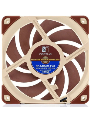 ����� ��� ������� Noctua NF-A12x25 FLX (120x120x25mm, 3-pin, 49.7CFM, 22.6dBA, 2000RPM, Beige/Brown)