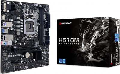 Материнская плата Biostar H510MH 2.0 Socket 1200, Intel H510, 2xDDR4, PCI-E 4.0, 2xUSB 3.2 Gen1, VGA, HDMI, mATX