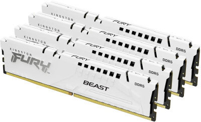   Kingston 64GB 6000MT/s DDR5 CL40 DIMM (Kit of 4) FURY Beast White XMP
