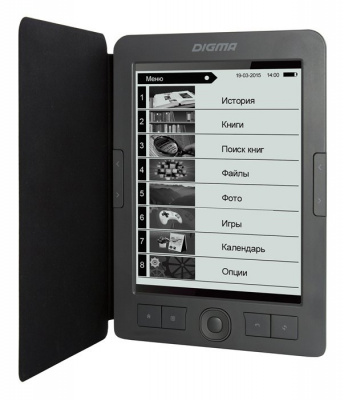   Digma E656 Cover 6" E-Ink Carta 800x600 600MHz/4Gb/microSDHC - ( .:)