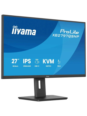 ������� Iiyama 27" ProLite XB2797QSNP-B1 ������ IPS LED 1ms 16:9 HDMI ������� HAS Piv 1000:1 350cd 178��/178�� 2560x1440 DP 2K USB 9.7��