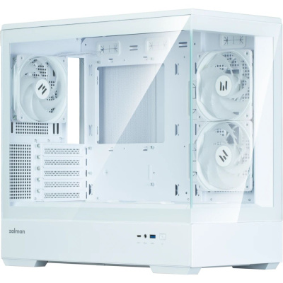 ������ MiniTower Zalman P30 White V2 (mATX, ��� ��, ARGB, USB3.2 Type-A + USB3.2 Type-C) (Zalman P30 White V2)