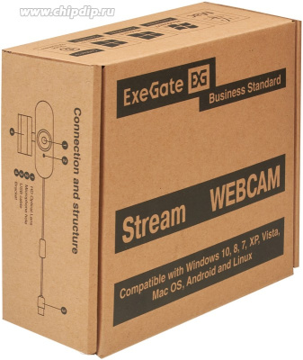 ���-������ ExeGate Stream C925 Wide FullHD T-Tripod (1920�1080, 1080P, USB, ��������, ���������� ���������, ������ 1,5 �, Win Vista/7/8/10, Mac OS, ������, RTL)