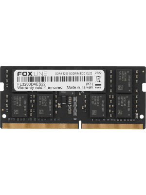 ������ ����������� Foxline SODIMM 32GB 3200 DDR4 ECC CL22 (2Gb*8) FL3200D4ES22-32G