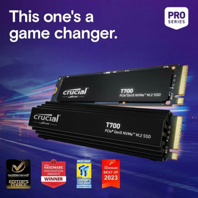 ������������� ���������� SSD Crucial T700 2TB PCIe Gen5 NVMe M.2 SSD with heatsink CT2000T700SSD5