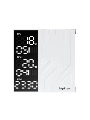 ����� 1STPLAYER FROST BITE FB12DS-6 White / 6HPx6mm, dual tower, 250W TDP, 2x120mm fans, 800-2300 RPM, 70.15 CFM, 34.8 dBA / FB12DS-6-WH