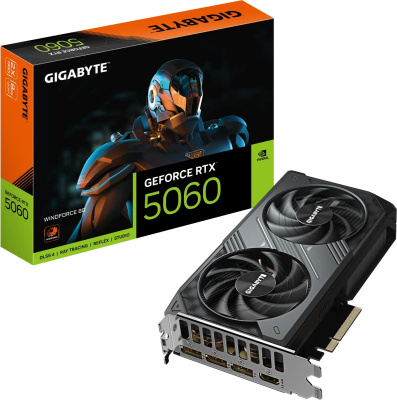 ���������� Gigabyte NVIDIA GeForce RTX 5060 Windforce 8�� GV-N5060WF2-8GD, GDDR7, Ret