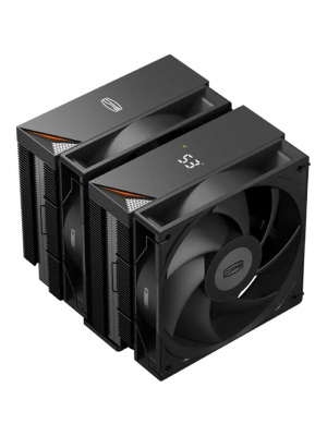 ����� ��� ���������� PCCooler RT620Pro Digital BK (265W, 4-pin PWM, 157.5mm, Al/Cu, 6x6mm, 2x120mm, 73.32CFM, 34.9dBA, 2200RPM, S: 1851/1700/1200/115X, AM5/AM4, black)