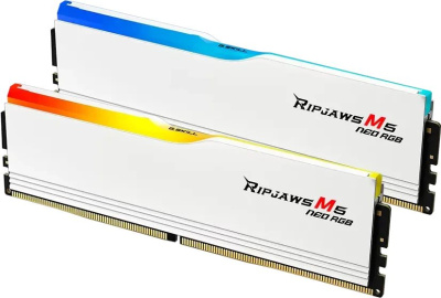 ������ ������ DDR5 G.SKILL RIPJAWS M5 NEO RGB 32GB (2x16GB) 6000MHz CL30 (30-38-38-96) 1.35V / F5-6000J3038F16GX2-RM5NRW / White