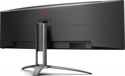 ������� AOC 48.8", VA, UltraWide, 5120�1440, ���������, 4 ��, 165 ��, AMD FreeSync Premium Pro, nVidia G-Sync Compatible, 400 ��/�2, 178�/178�, 3xHDMI, DisplayPort, USB Type-C, ��������, ������