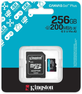 ���� ����� microSDXC 256GB Kingston SDCG4/256GB Canvas Go! Plus A2 + adapter