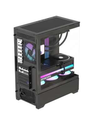 ������ Formula V Line Crystal Z1 Plus Black AR V2, ATX, Left & Front side Tempered Glass, USB3.0*1+USB2.0*1,+Type C*1, TOP 2x120mm ARGB, REAR 1x120mm ARGB