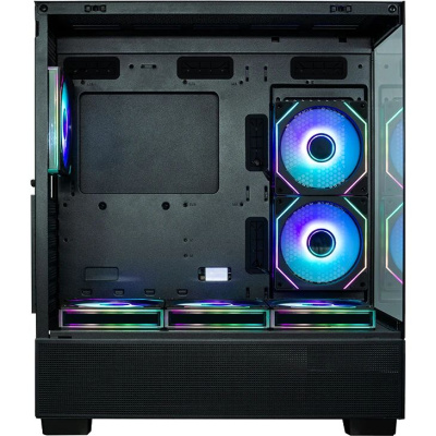 ������ XASTRA Q500 6ARGB-C10-UC Black ATX/Aquarium/Screewless/ 6x120mm ARGB PWM FM fans/Argb+PWM HUB 10port/ Type-C/ Q500-6FM12A-C10-UC