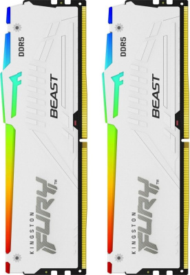   Kingston 32GB 6000MT/s DDR5 CL40 DIMM (Kit of 2) FURY Beast White RGB XMP (KF560C40BWAK2-32)