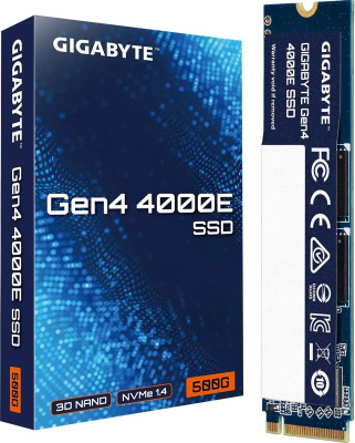 Gigabyte SSD M.2 500GB 2280  Gen4 4000E SSD PCI Express 4.0x4, NVMe 1.4, 3600/3000, MTBF 1.5M, 3D NAND, 300TBW, RTL